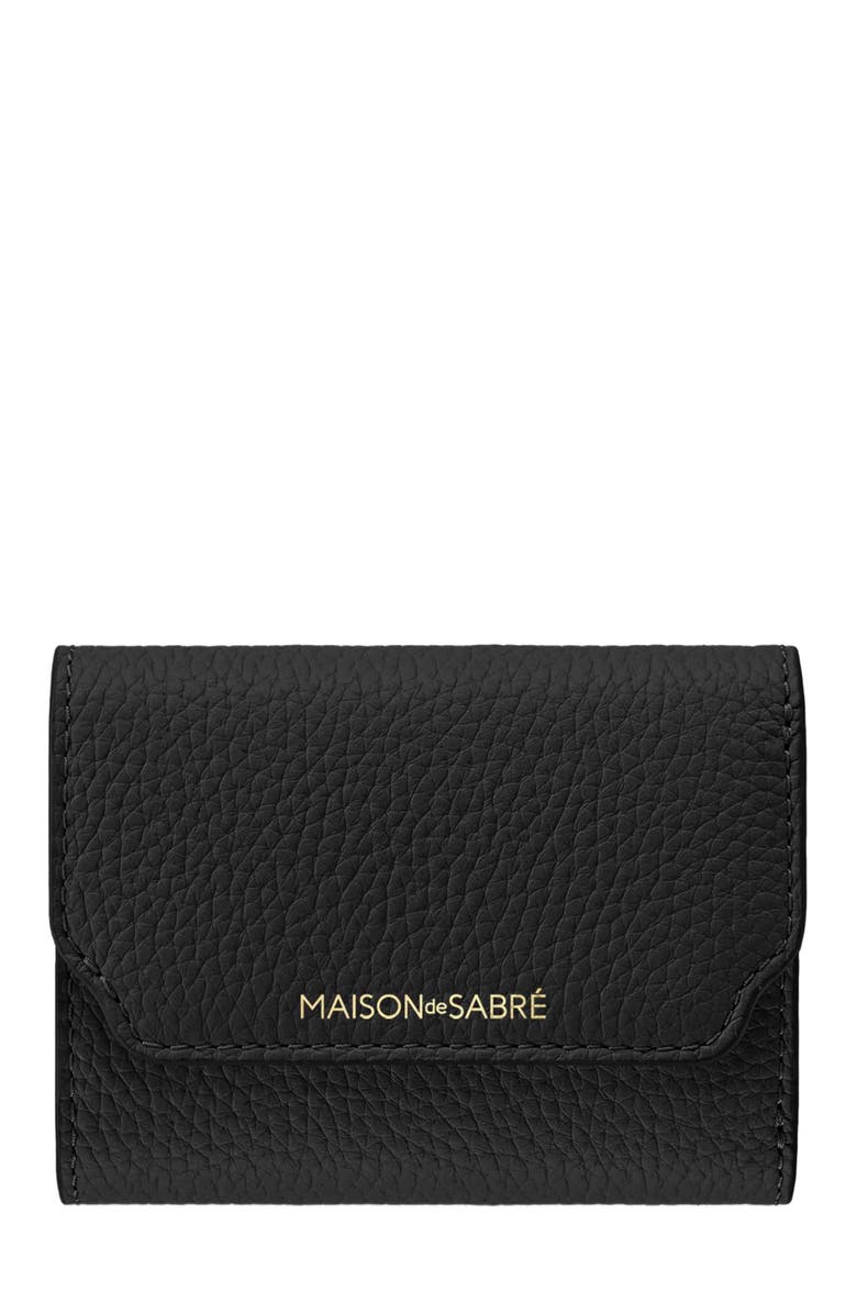 MAISON de SABRÉ Leather Trifold Wallet, Main, color, Rouge Noir