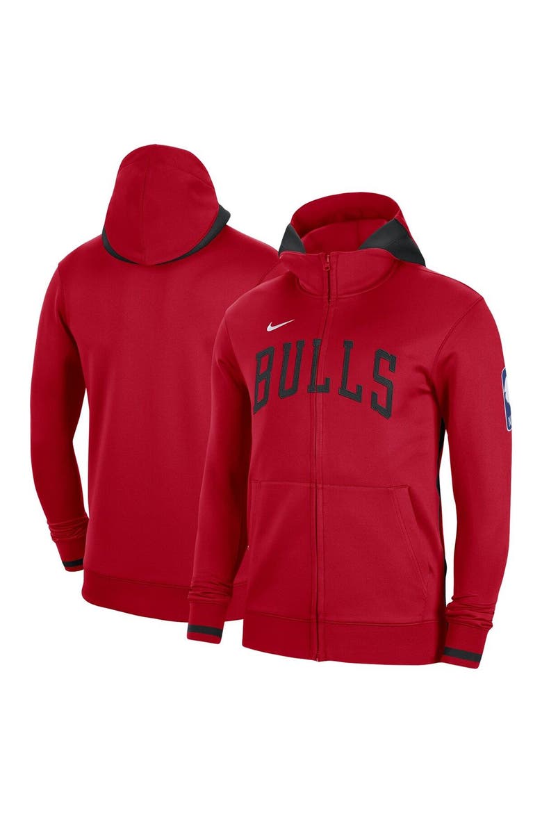 Men's Nike Red Chicago Bulls Authentic Showtime Performance Full-Zip Hoodie, Main, color, Red