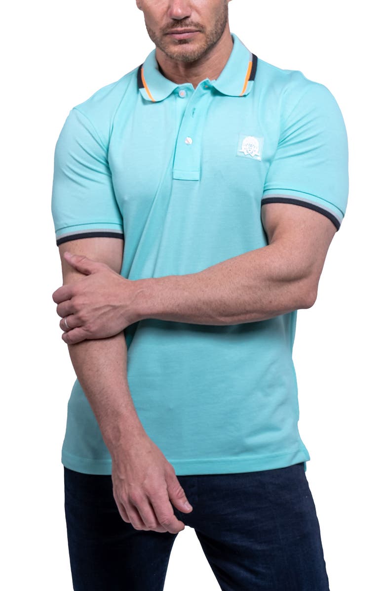 Maceoo Tipemb43 Green Piqué Polo, Alternate, color, Light Blue