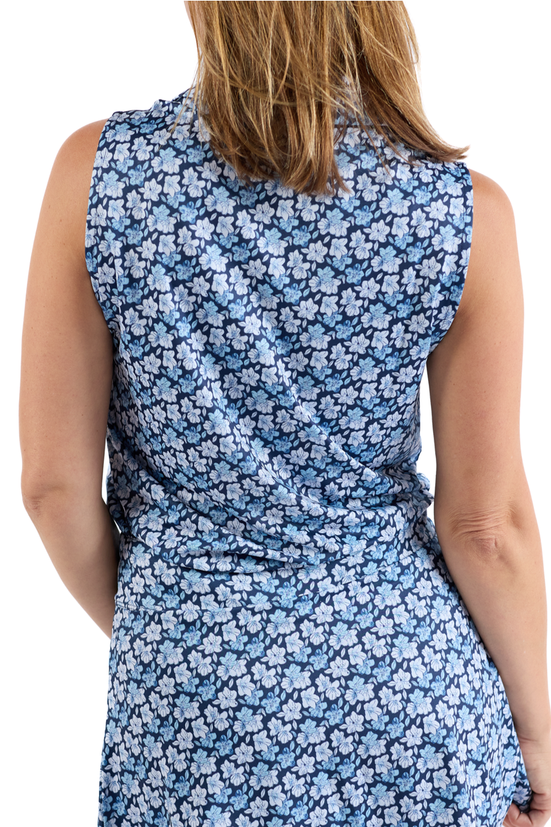 The Azaleas - Navy Ladies Sleeveless Golf Polo, Alternate, color, Navy