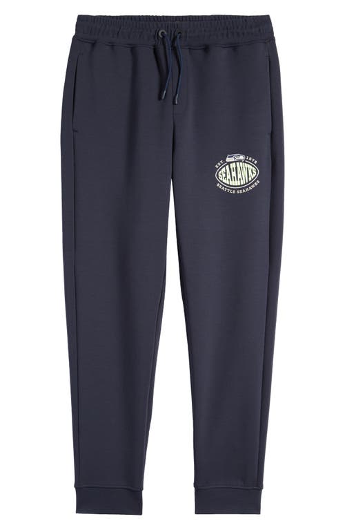 Hugo Boss Boss X Nfl Cotton-blend Tracksuit Bottoms With Collaborative Branding In Dark Blue