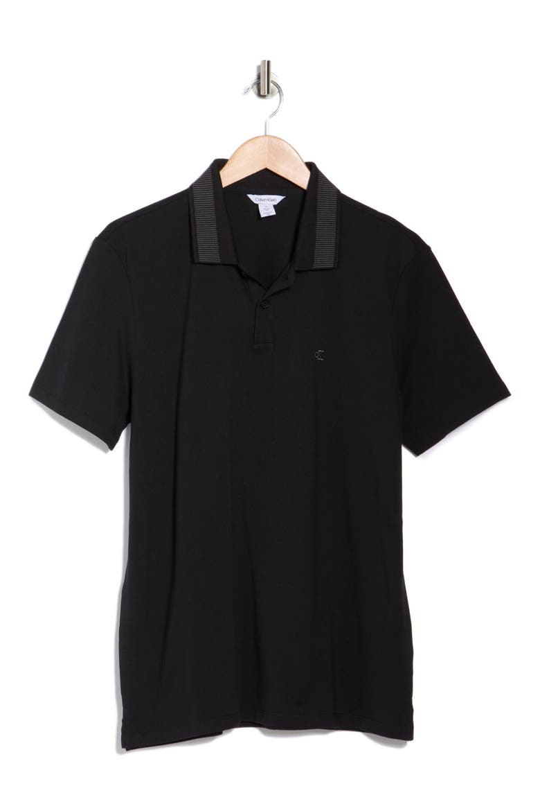 Jacquard Piqué Polo, Alternate, color, BLACK