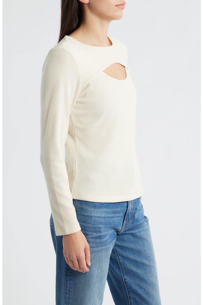 Cutout Rib Top, Alternate, color, CREAM