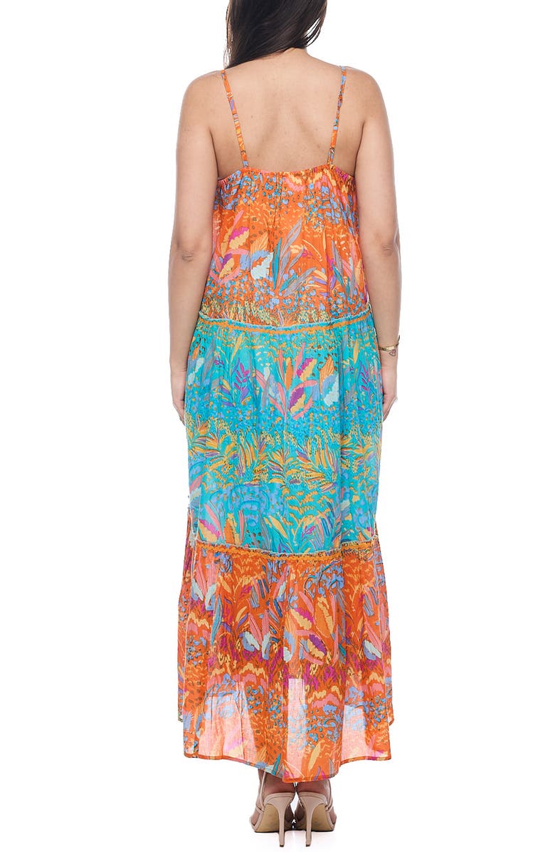 RANEES Button Half Placket Cotton Maxi Sundress, Alternate, color, Blue