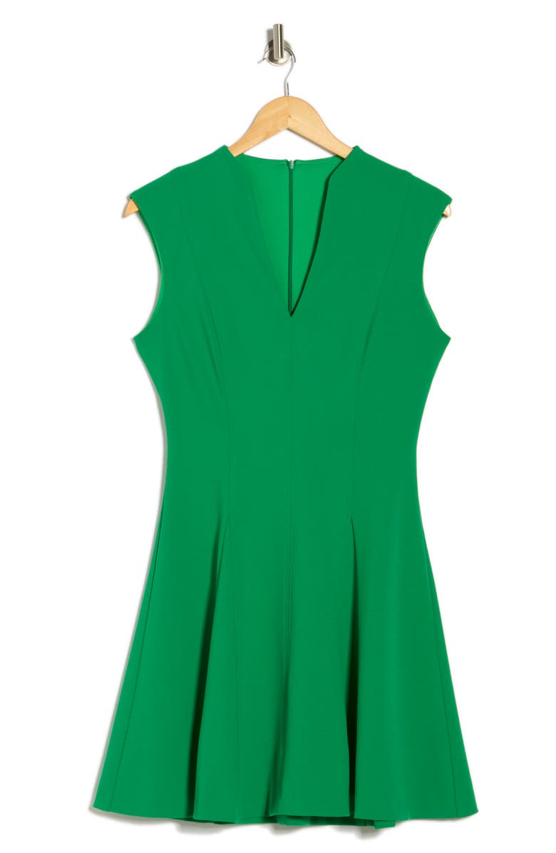 Vince Camuto Scuba Crepe V-Neck Fit & Flare Dress, Alternate, color, 