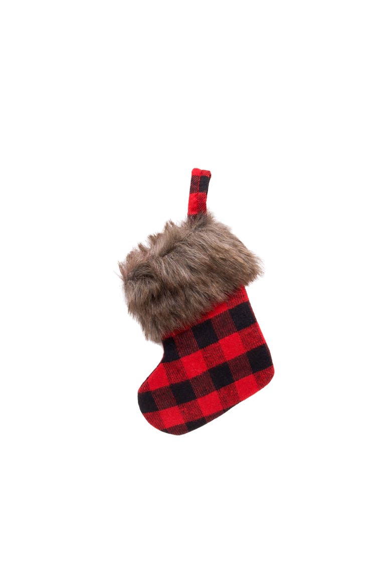 Buffalo Check Stocking Ornament, Alternate, color, Red