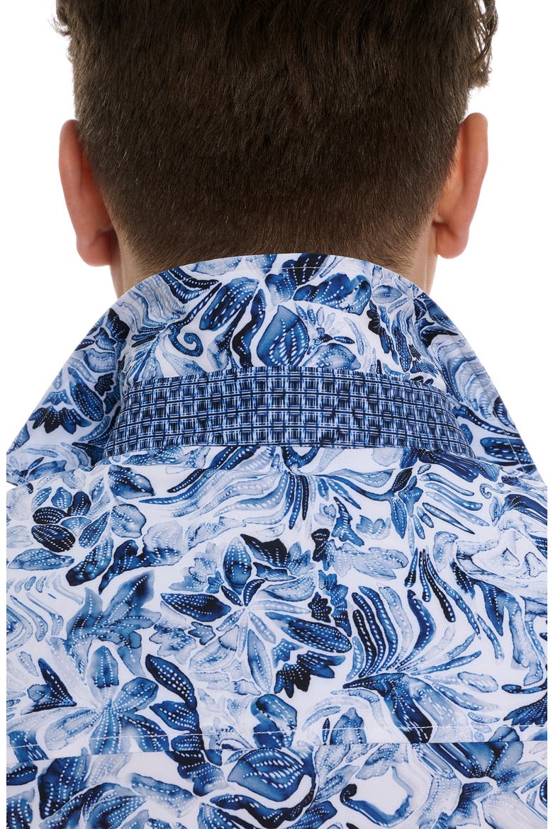 Occasio Short Sleeve Performance Button-Up Shirt, Alternate, color, BLUE