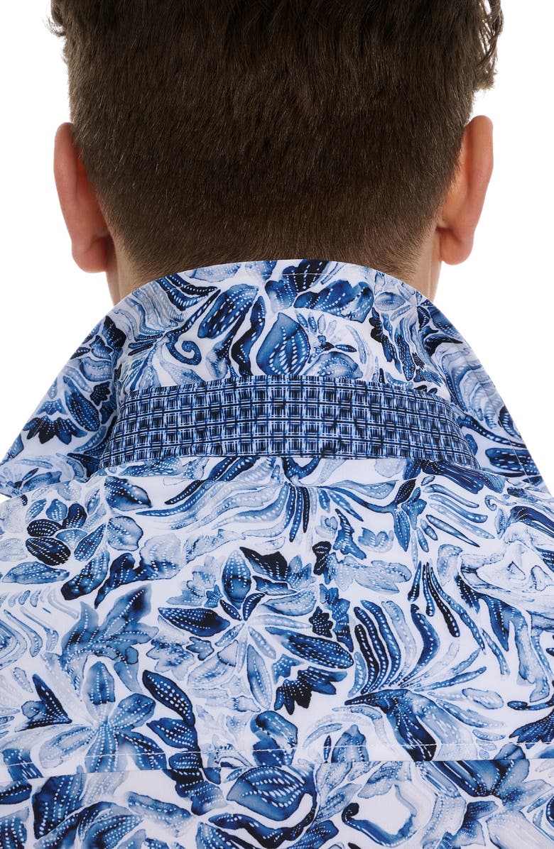 Robert Graham Occasio Short Sleeve Performance Button-Up Shirt, Alternate, color, 