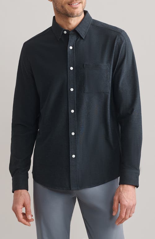Rhone Wfh Knit Button-up Shirt In Black