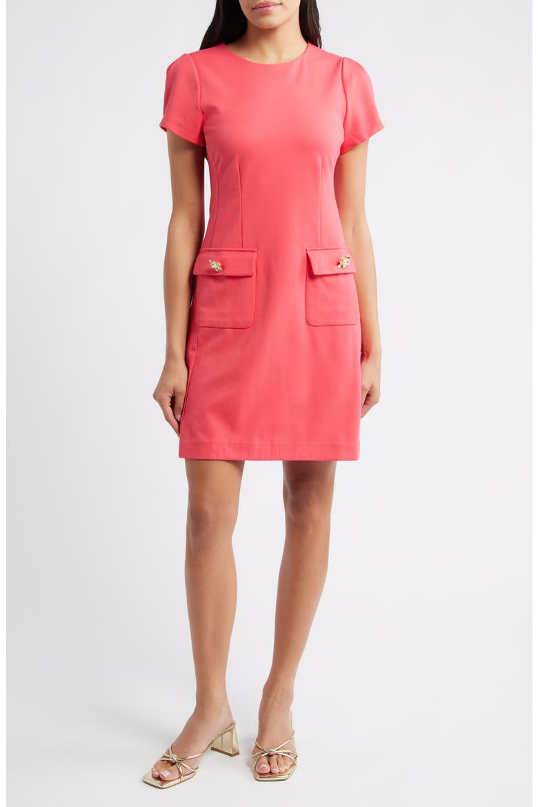 Fallon Sheath Minidress, Main, color, CHERRY RED