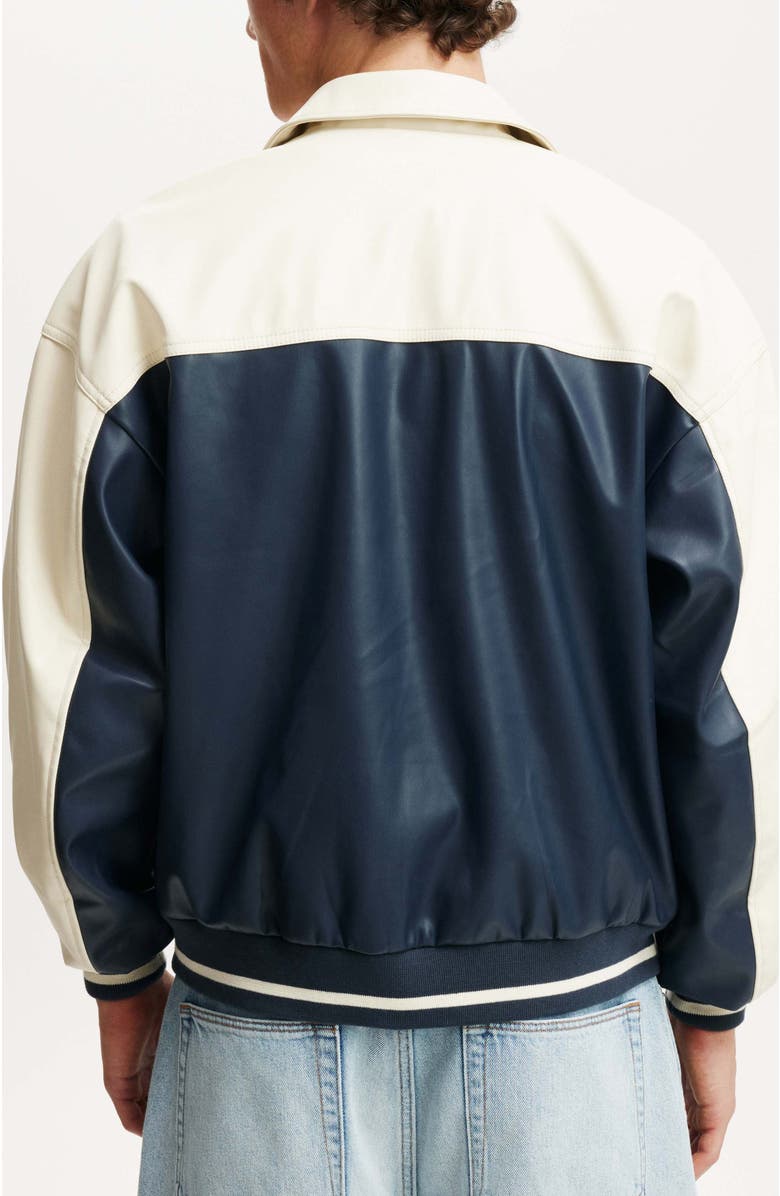 Cotton On Men's Faux Leather Western Jacket, Alternate, color, Vintage Navy