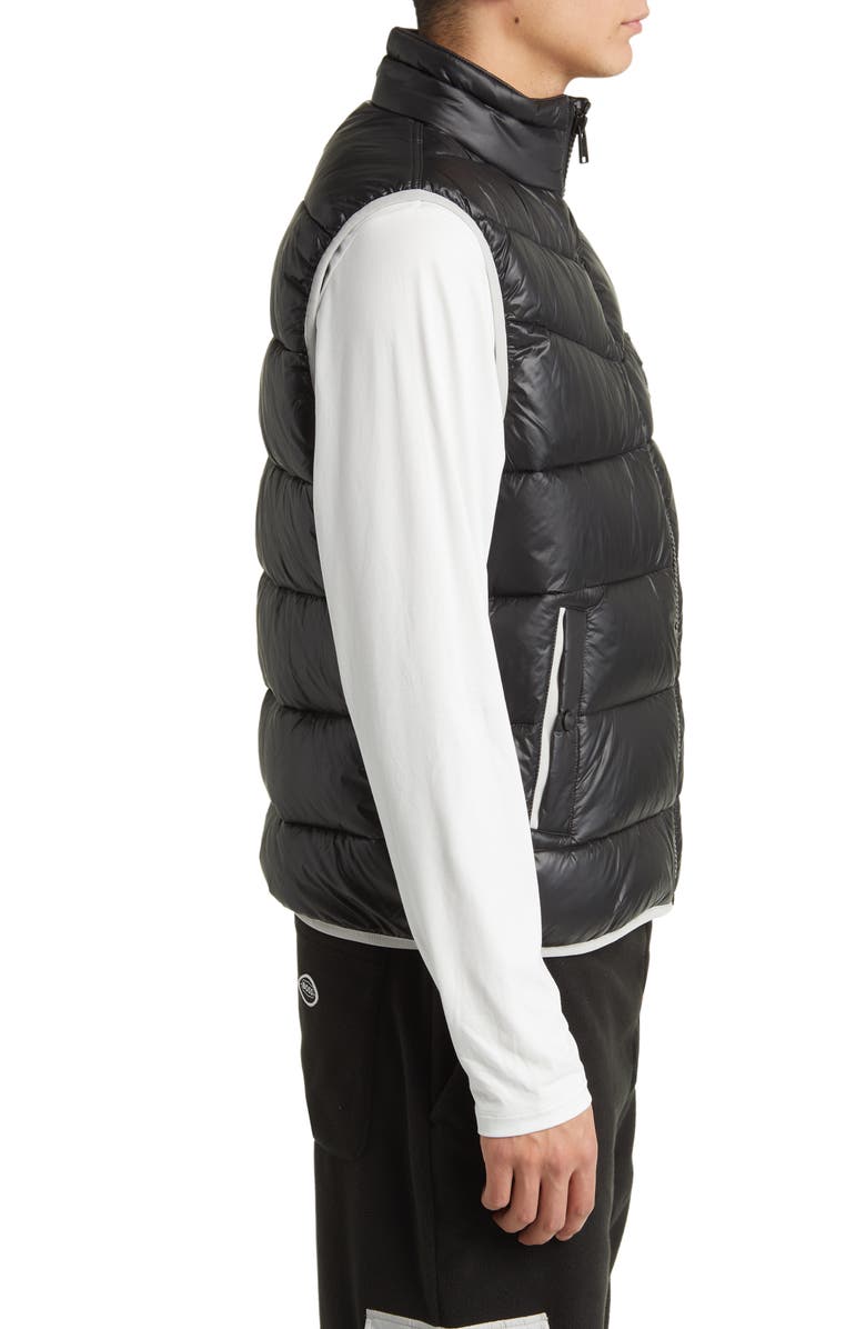 BOSS x NFL Corner Recycled Polyamide Puffer Vest, Alternate, color, Las Vegas Raiders Black