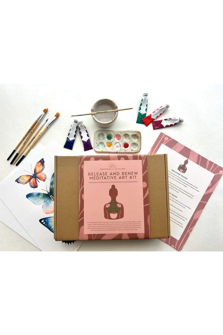 Release + Renew Meditative Art Kit, Main, color, Pink