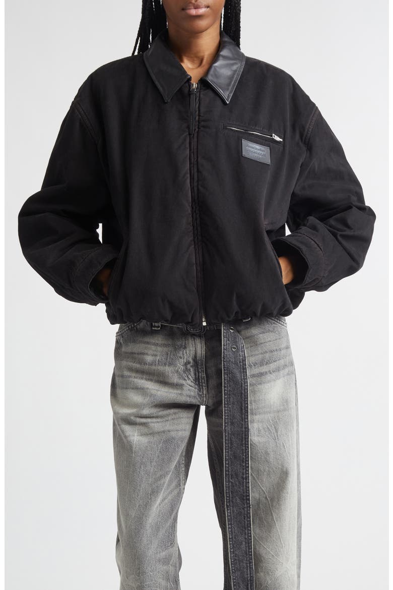 Washed Organic Cotton Twill Bomber Jacket, Main, color, DARK BROWN