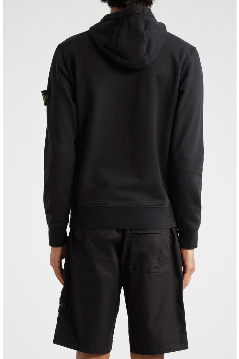 Logo Patch Cotton Hoodie, Alternate, color, BLACK