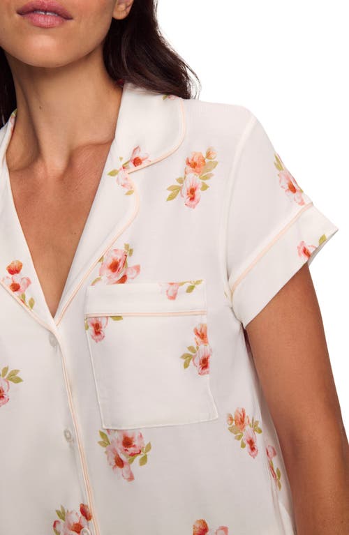 Eberjey Gisele Printed Short Sleeve Cropped Pajamas