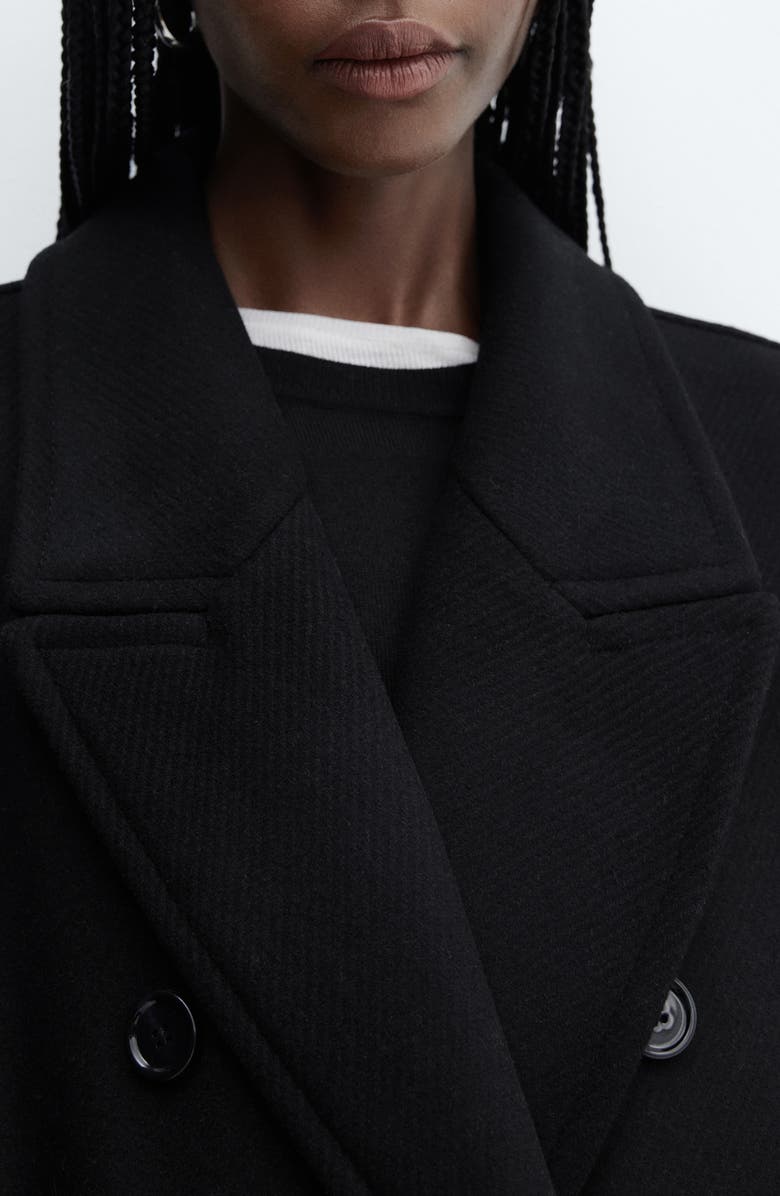 MANGO Oversize Double Breasted Wool Blend Coat, Alternate, color, 