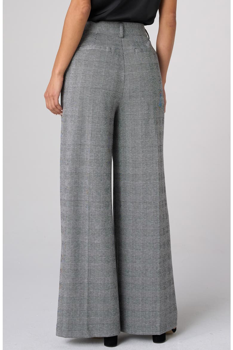 Brooke Glen Plaid Wide Leg Pants, Alternate, color, BLACK/ WHITE