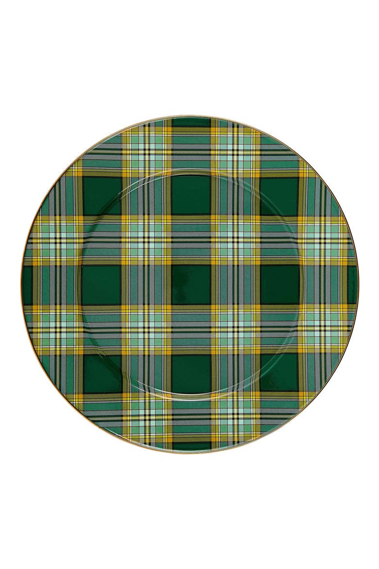 Tartan Serving Platter, Main, color, GREEN