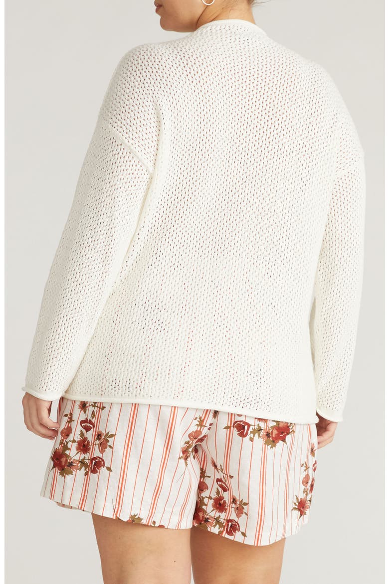 Positano Cotton Pointelle Sweater, Alternate, color, WHITE