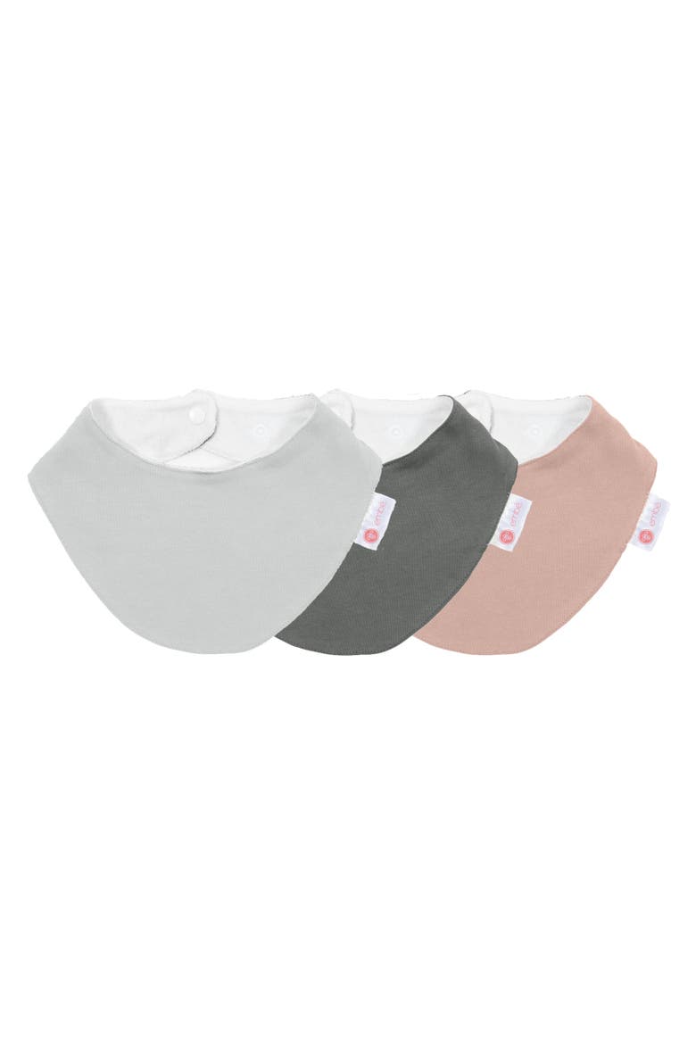 Baby Cotton Bandana Bib Bundle, 3-Pack, Main, color, Cloud-charcoal-guava