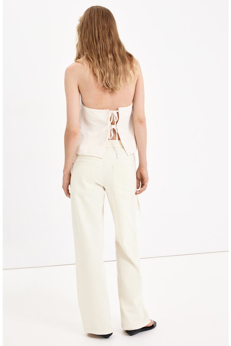 Wide Leg Cotton & Linen Jeans, Alternate, color, ECRU
