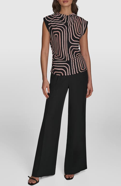 Shop Donna Karan New York Print Mock Neck Top
