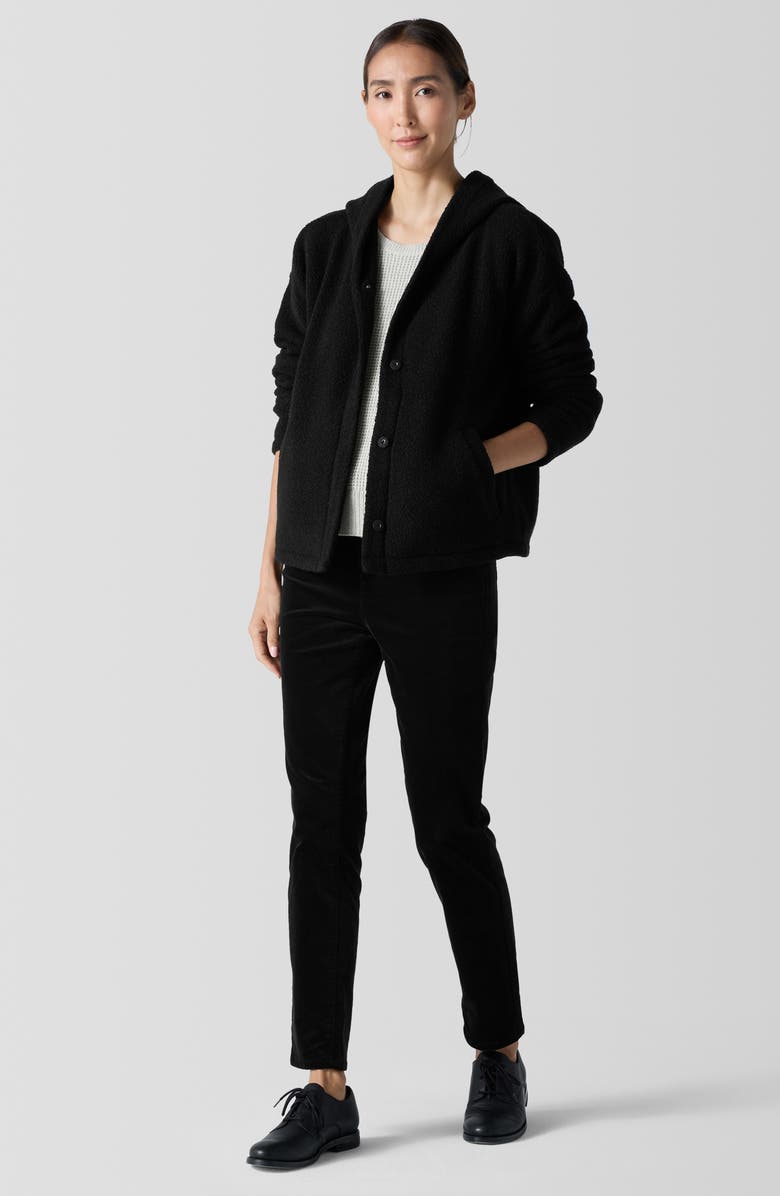 Eileen Fisher Boxy Hooded Wool Blend Jacket, Alternate, color, 