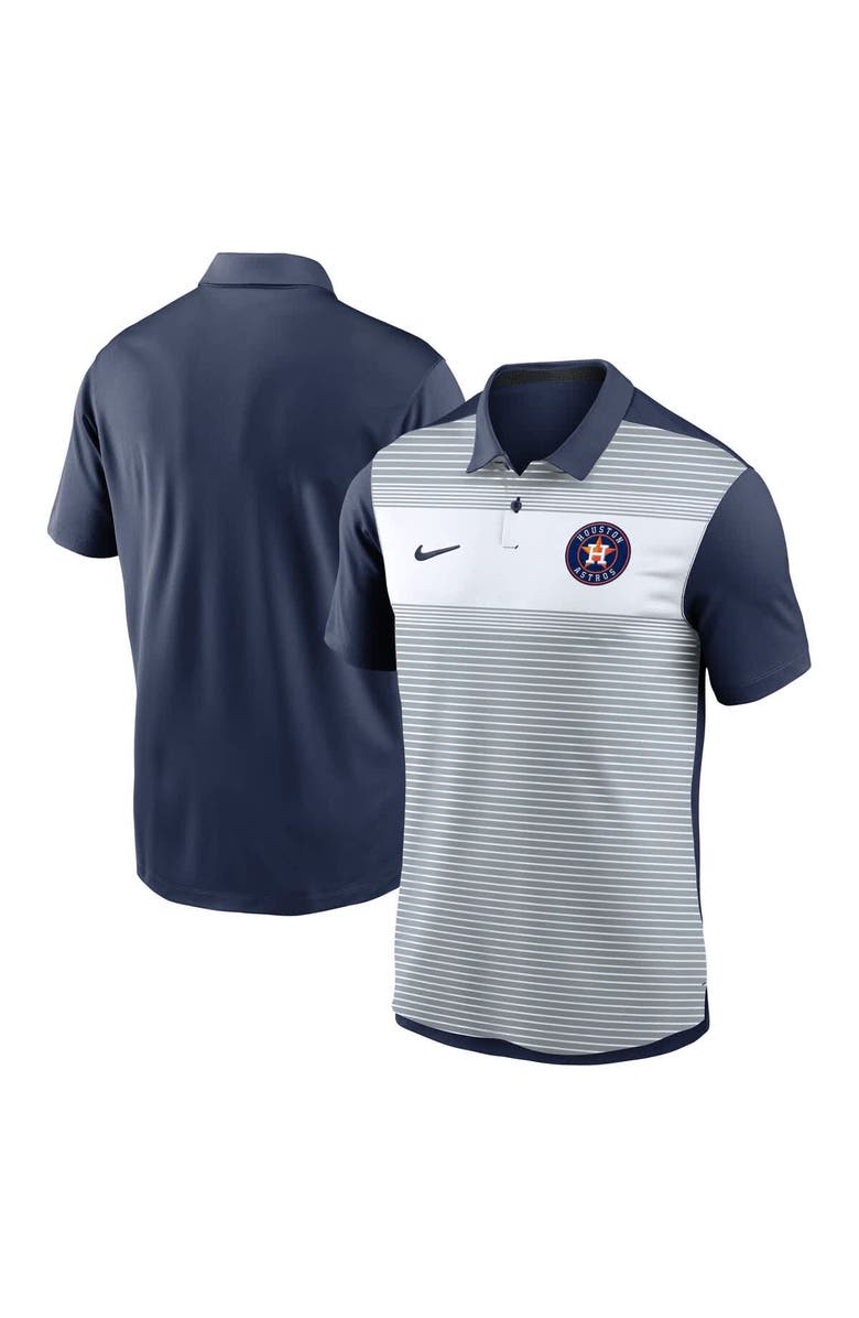Nike Men's Nike White/Navy Houston Astros Vapor Striped Performance Polo, Alternate, color, 