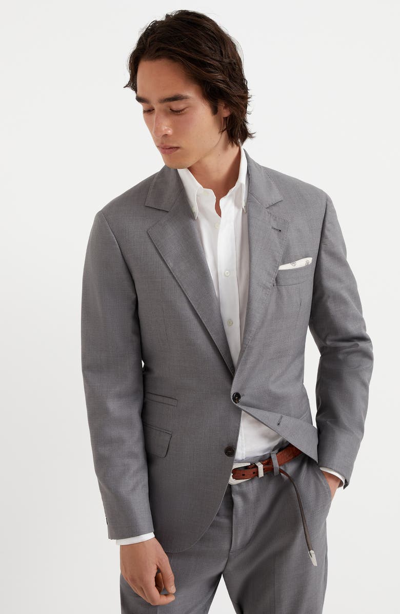 Brunello Cucinelli Wool and silk blazer, Alternate, color, 
