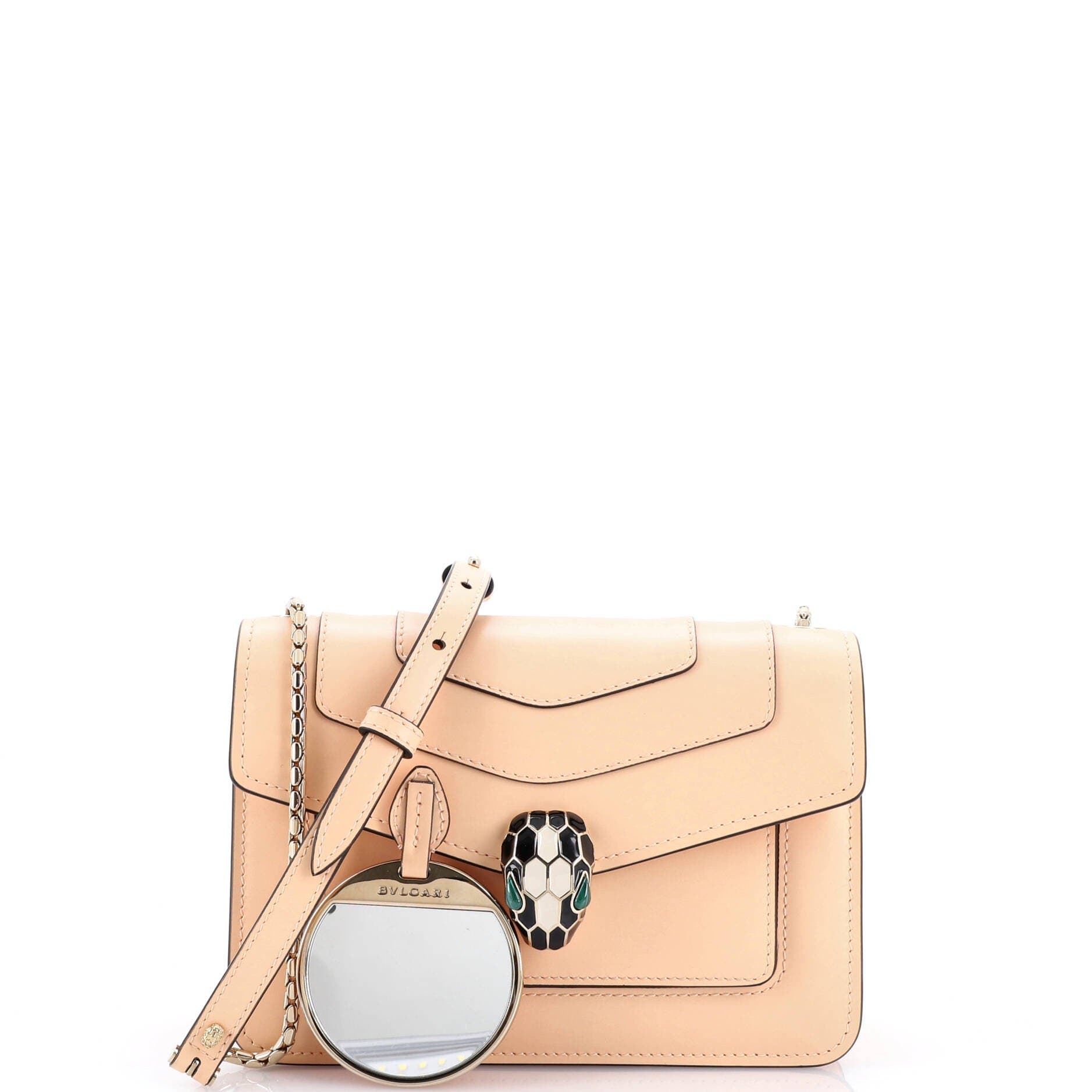 Serpenti Forever Shoulder Bag Leather Mini, Alternate, color, White