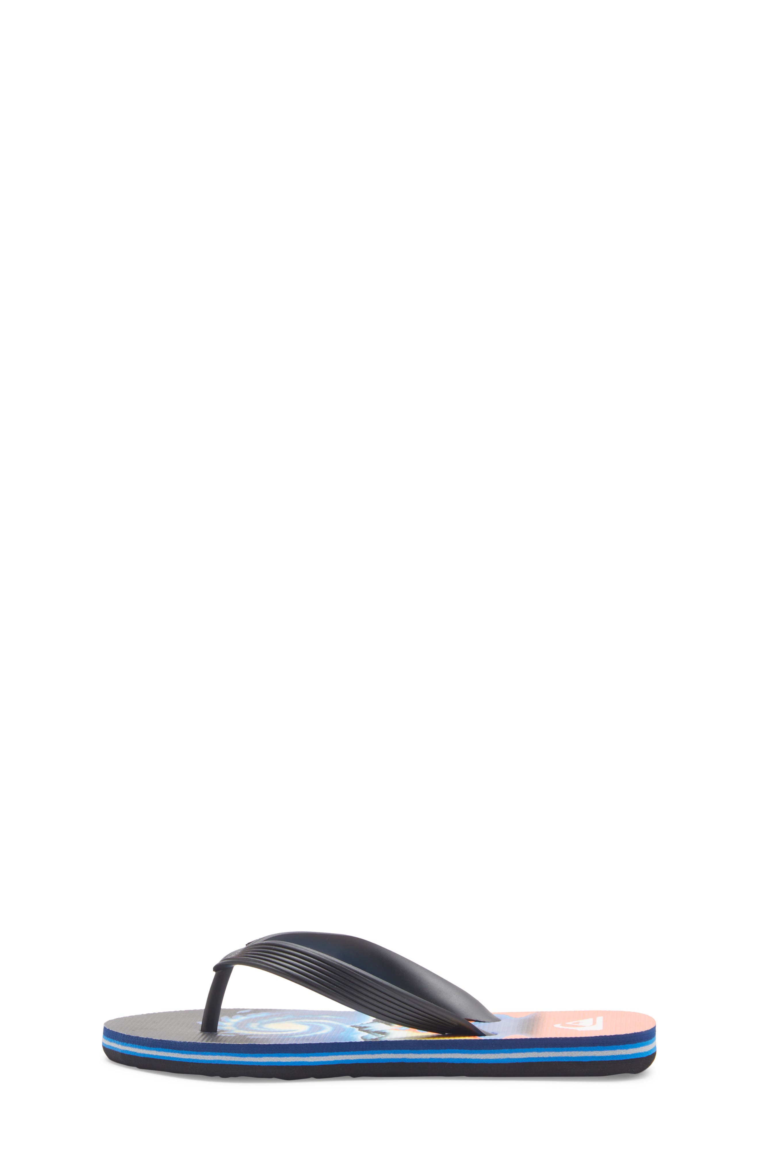 Molokai Art II Flip Flop, Alternate, color, BLACK/ BLUE/ ORANGE