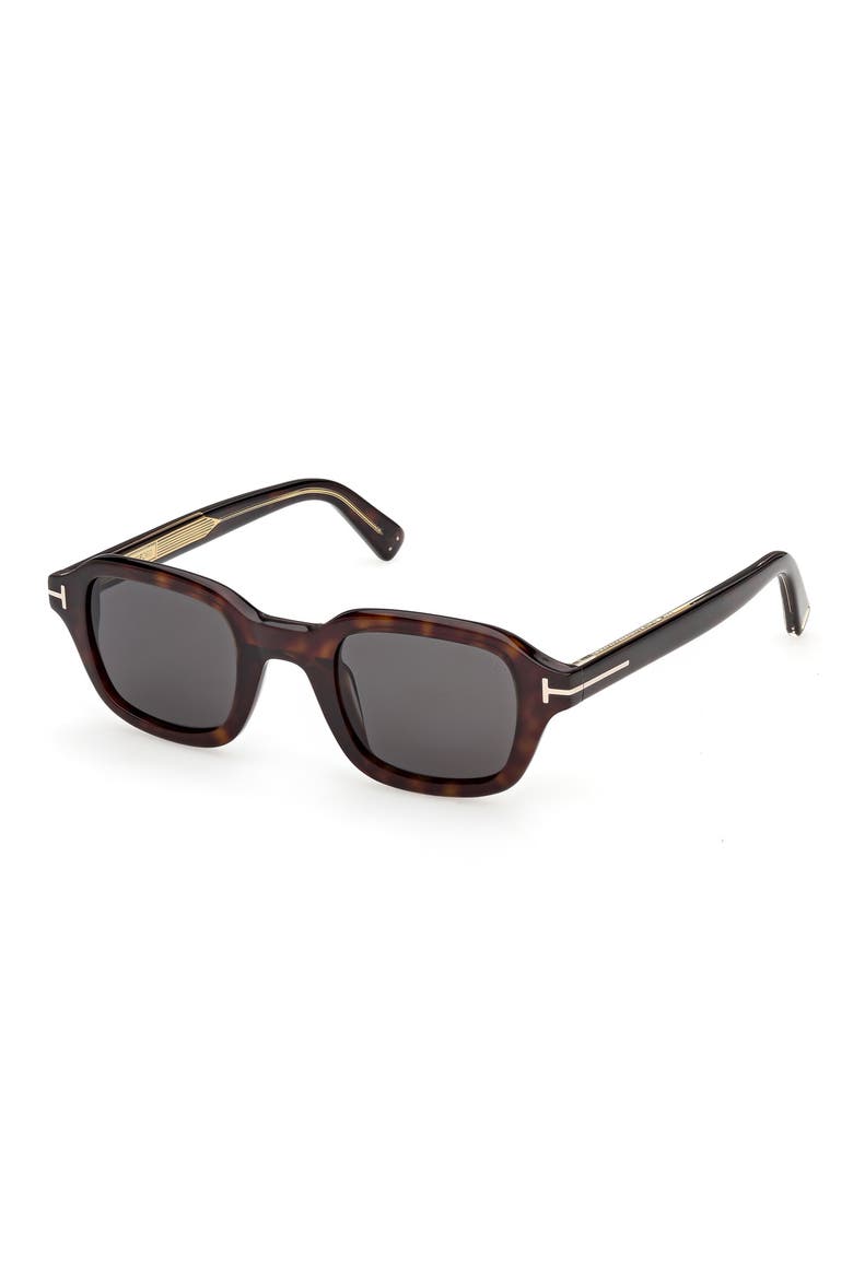 46mm Small Square Sunglasses, Alternate, color, HAVANA YELLOW GOLD / SMOKE