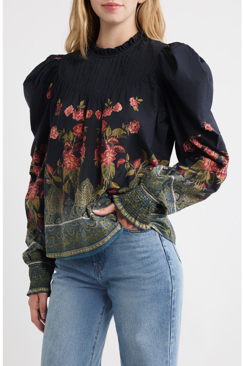 Irina Floral Organic Cotton Top, Main, color, EGLANTINE PRINT
