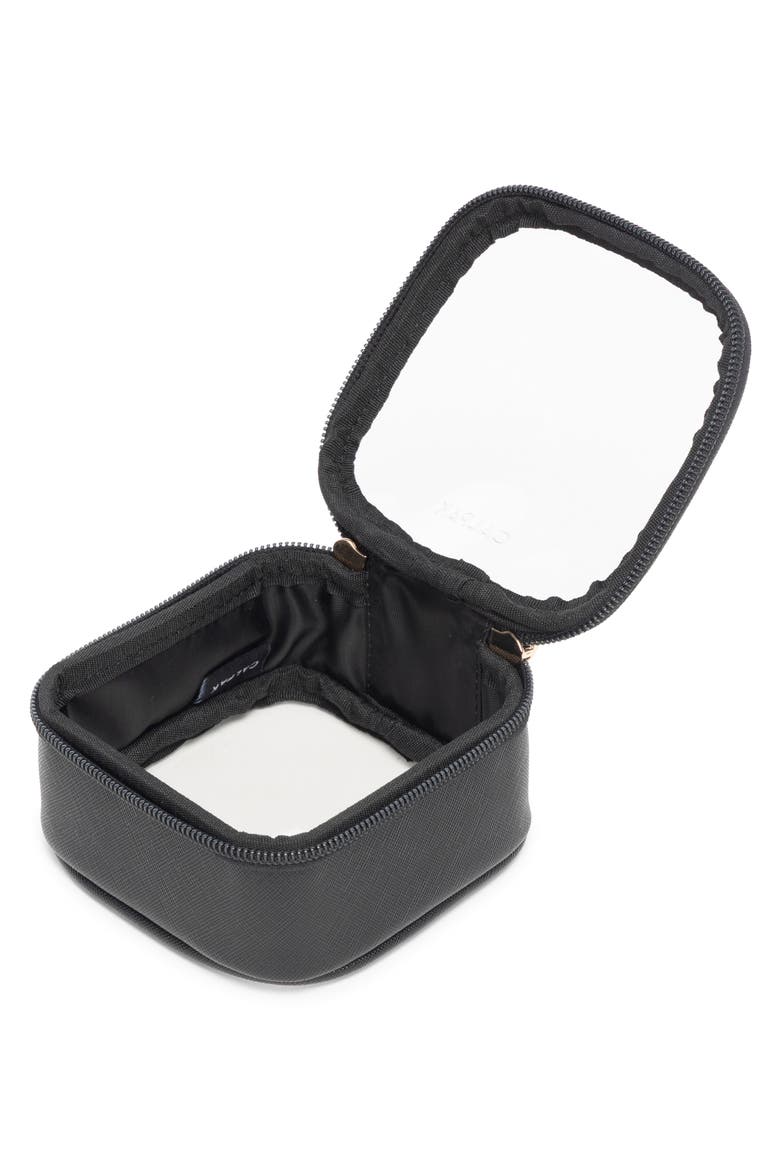 Tiny Clear Cosmetics Case, Alternate, color, BLACK