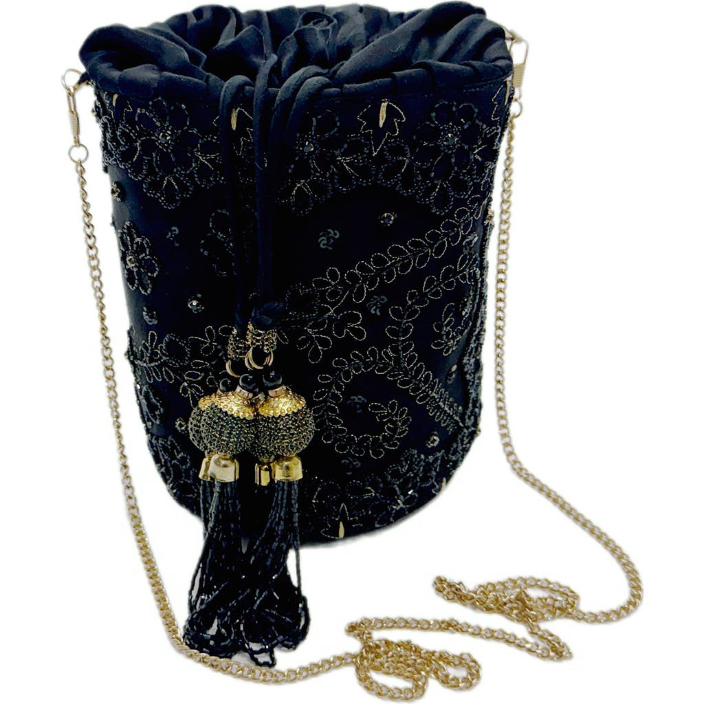 Raas Ravina Embroidered Bucket Bag In Black