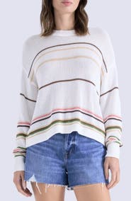 Pistola Eva Rib Knit Frayed Edge Cotton Sweater
