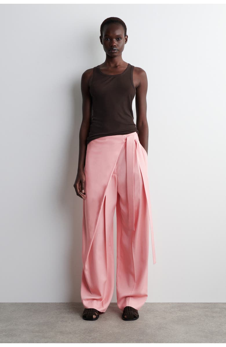COS Fluid Wrap-Front Pants, Main, color, Pink