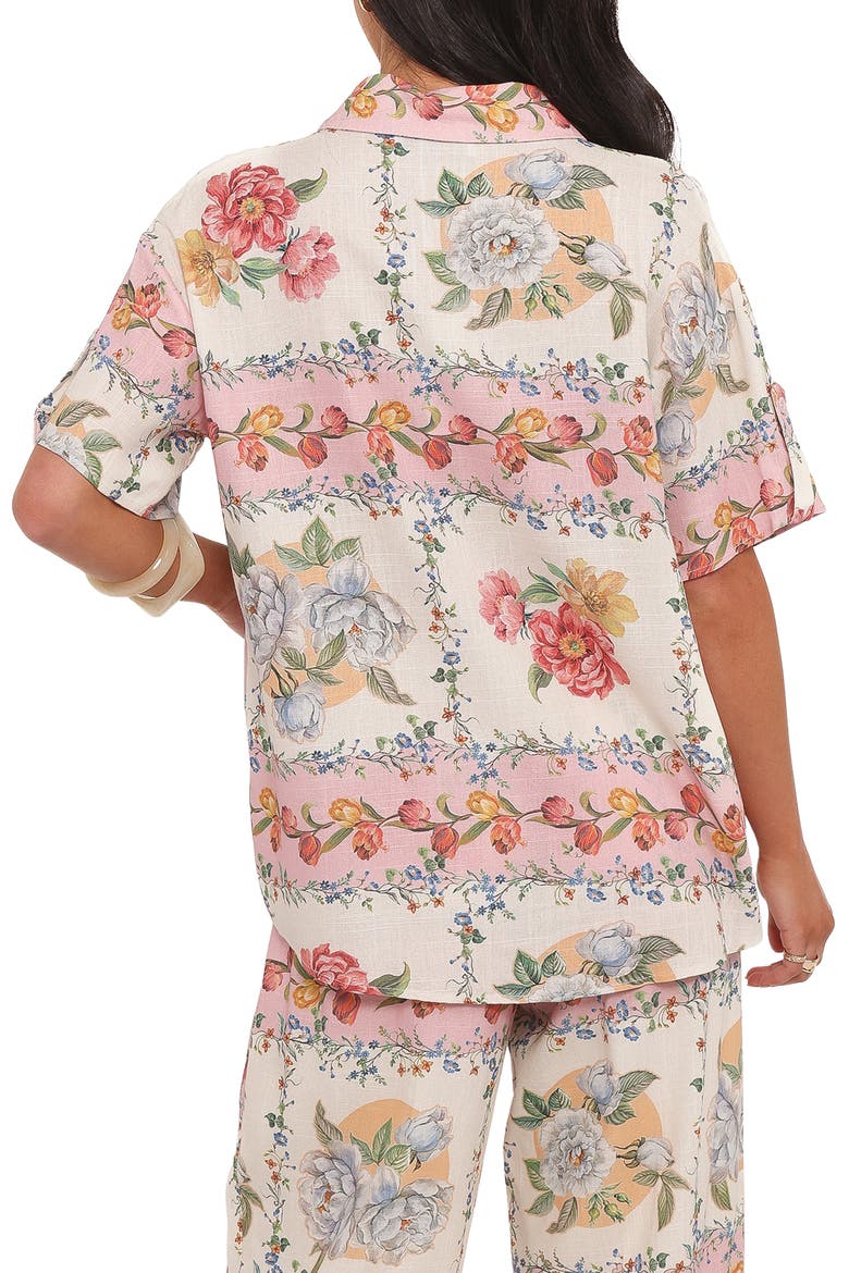 Cascais Rose Tile Button-Up Shirt, Alternate, color, ROSE TILE