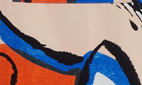 Marimekko Kukkavera Eldfamn Cotton Button-up Shirt In Blue Peach Orange