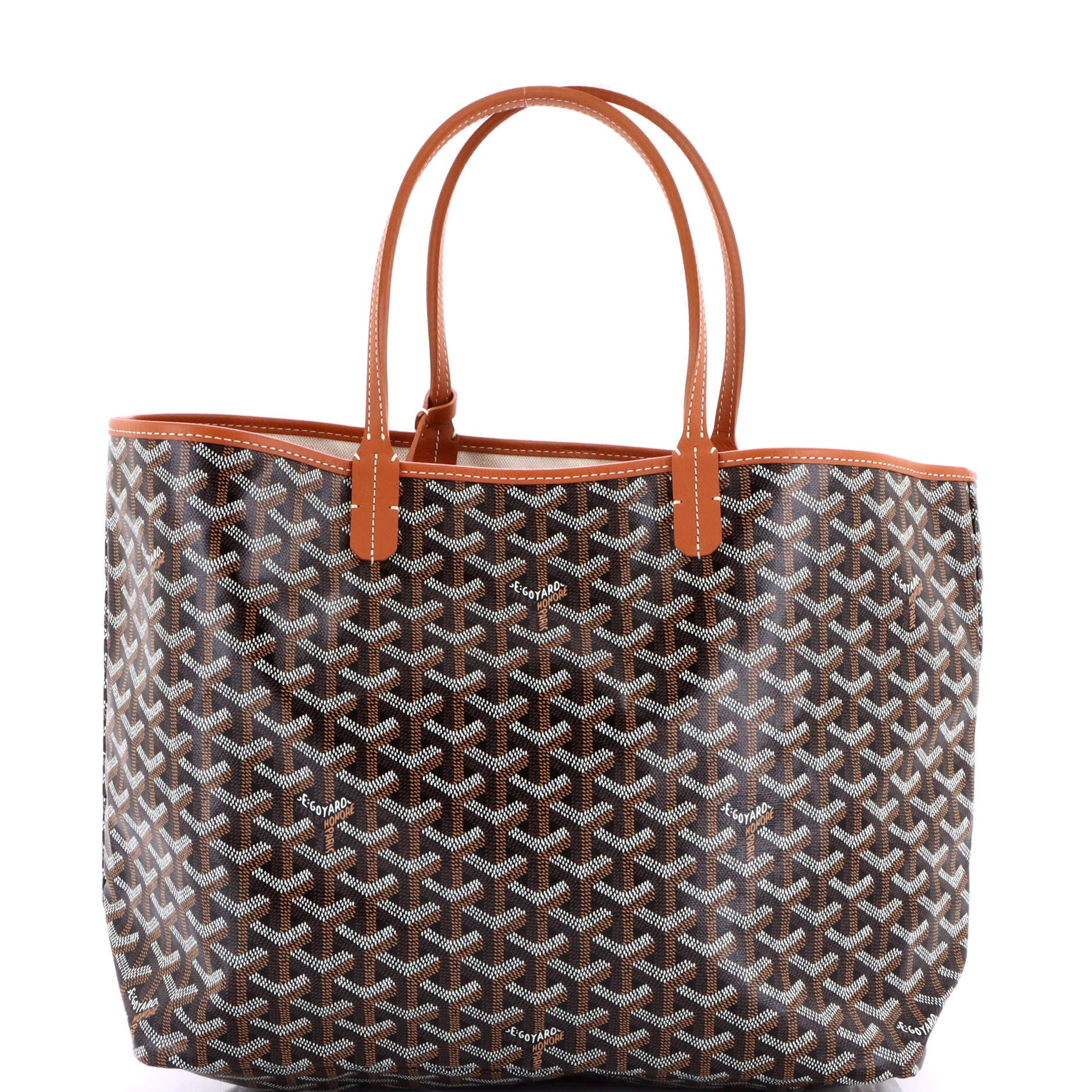 Pre-Owned Goyard Saint Louis Tote Coated Canvas XXL, Main, color, Brown