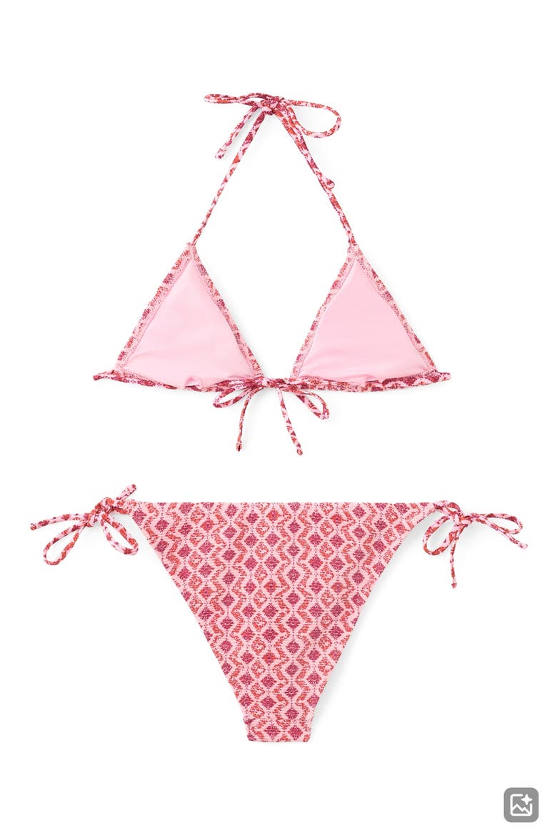 Print Two-Piece Swimsuit, Alternate, color, PINK