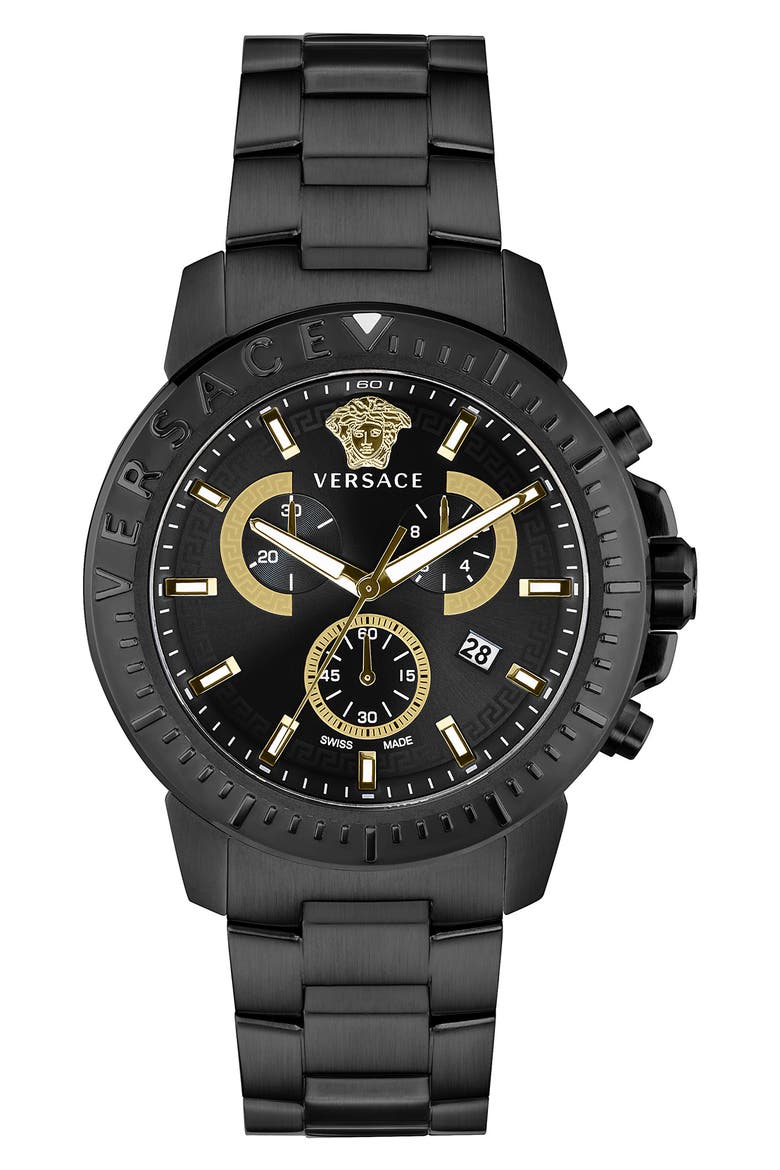 New Chronograph Bracelet Watch, 45mm, Main, color, BLACK