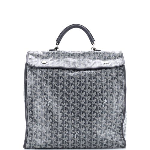 Pre-owned Goyard Goyard Saint Leger Briefcase Backpack Coated Canvas In Gray