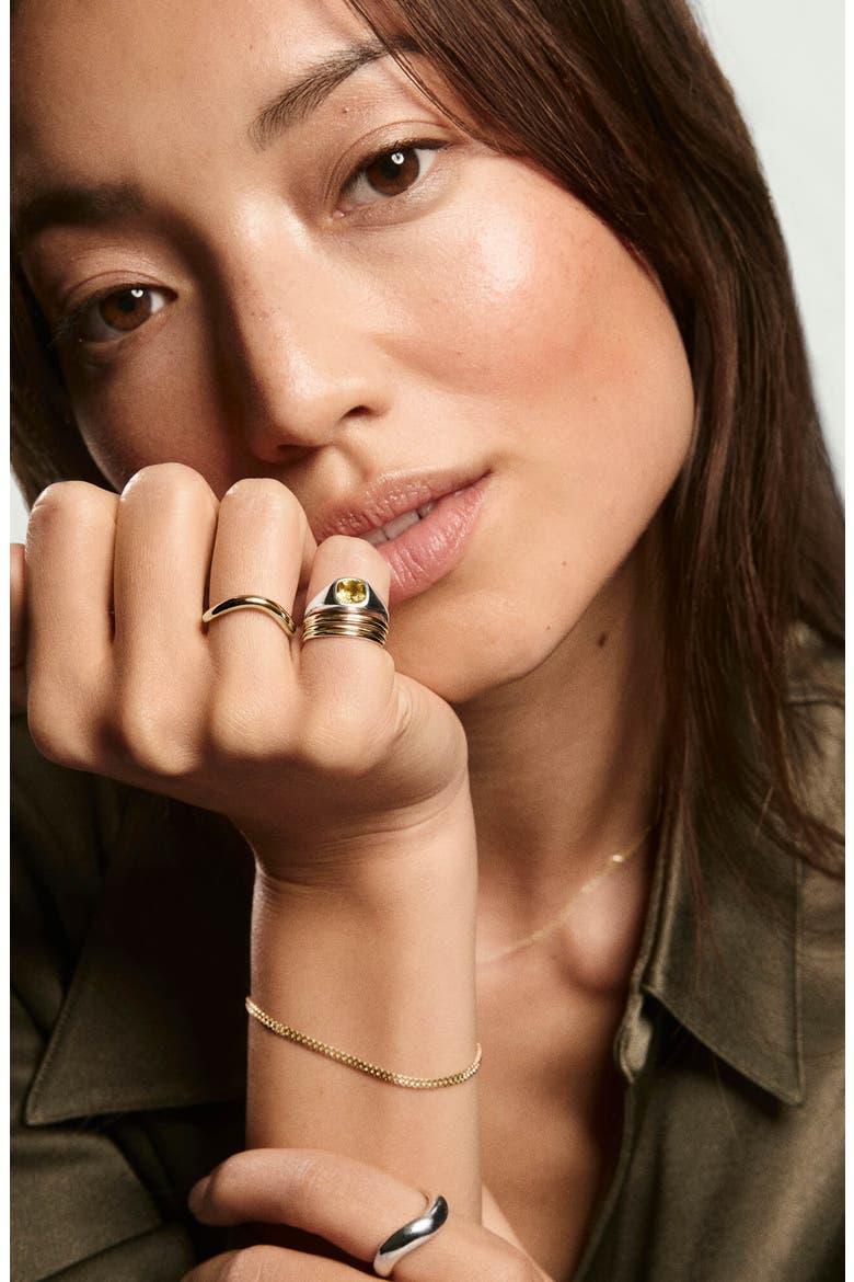 Jude Pinky Signet Ring, Alternate, color, Champagne Quartz