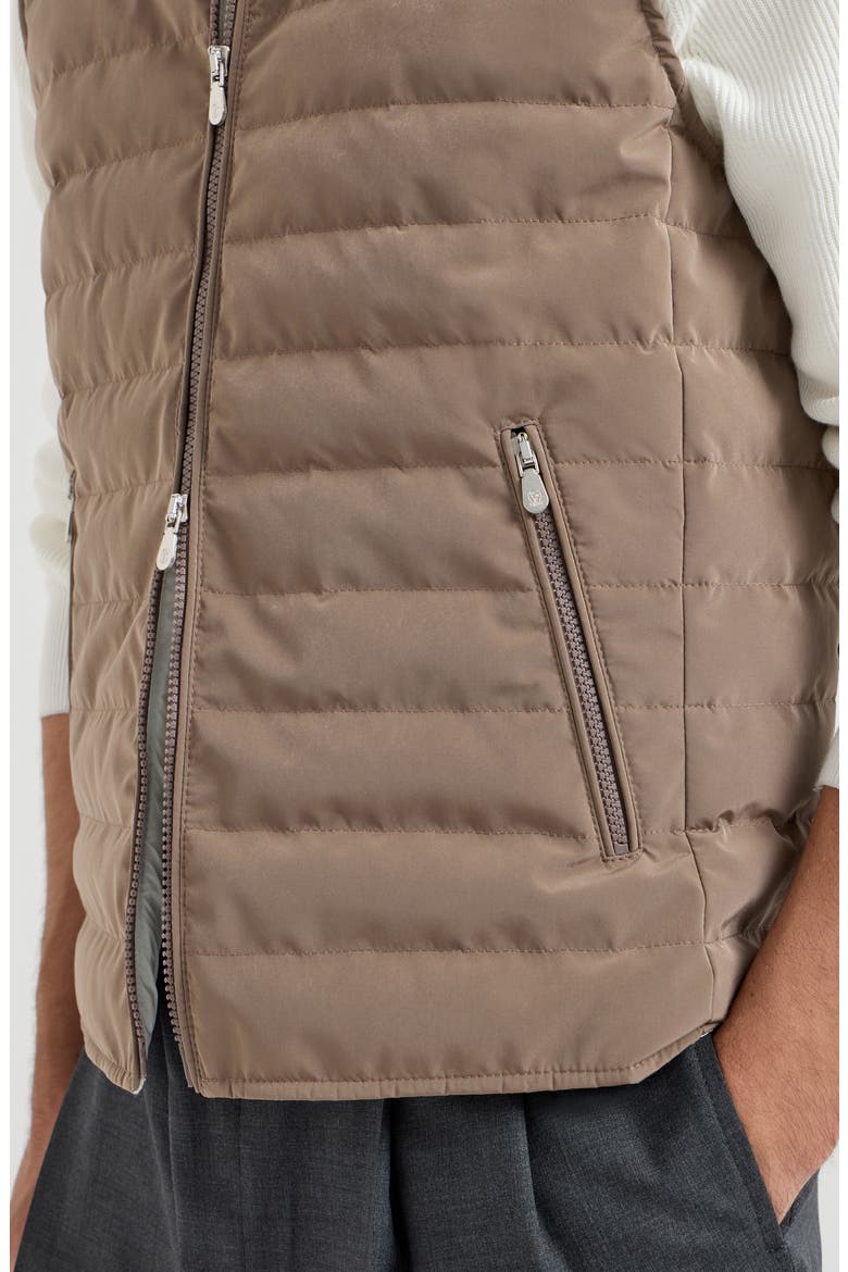 Nylon down vest, Alternate, color, Hazelnut