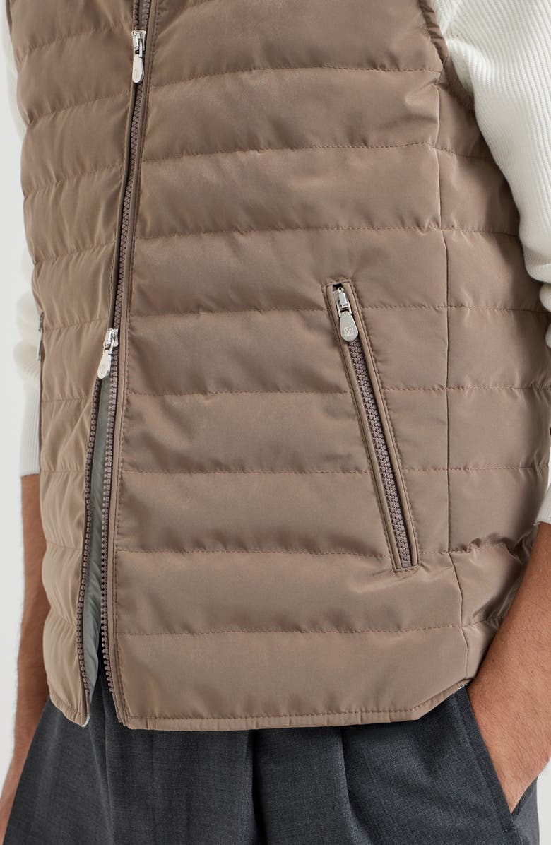 Brunello Cucinelli Nylon down vest, Alternate, color, Hazelnut