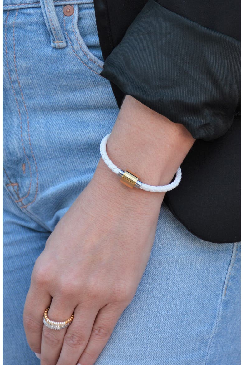 Woven Leather Bracelet, Alternate, color, SNOW WHITE