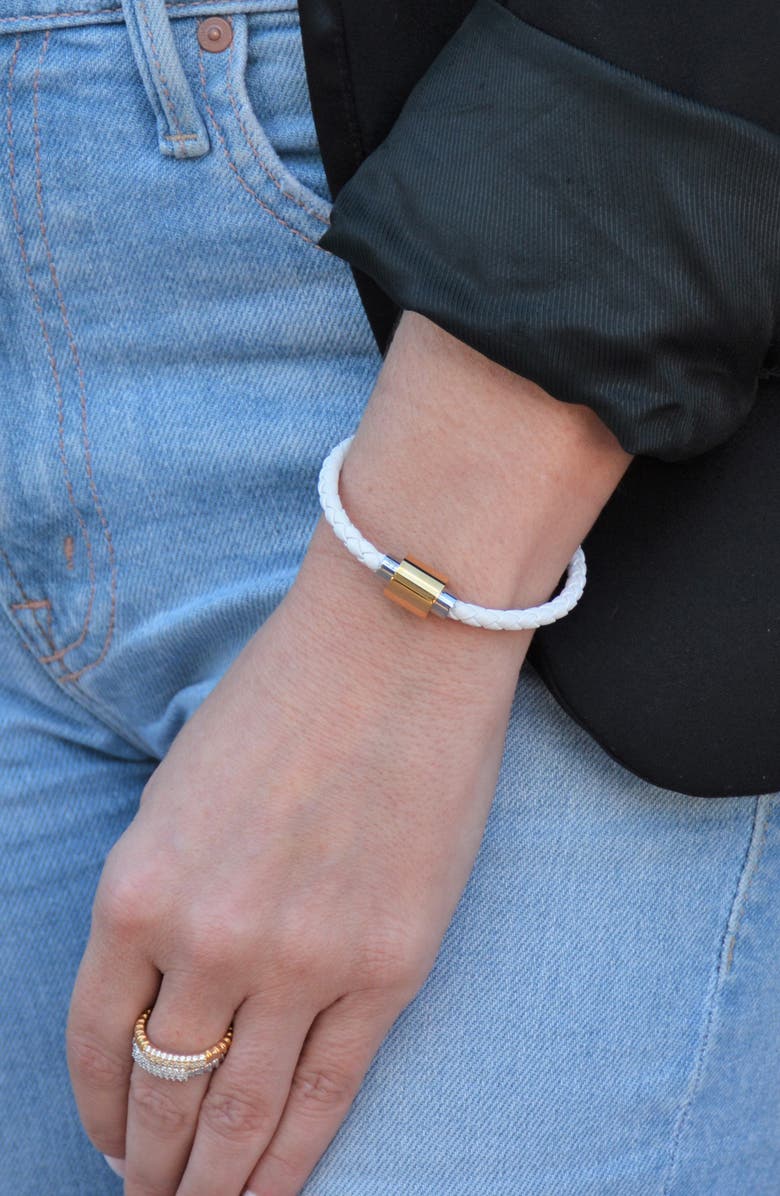 Liza Schwartz Woven Leather Bracelet, Alternate, color, 