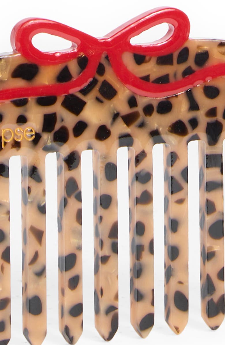 Solar Eclipse Leopard Handmade Claw Clips & Pocket Comb Set, Alternate, color, Brown